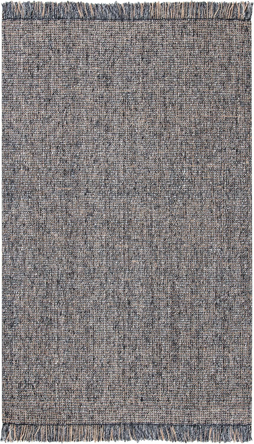 Handmade Jute Area Rug 6′ x 9′ – Charcoal & Natural, Perfect for High Traffic Ar