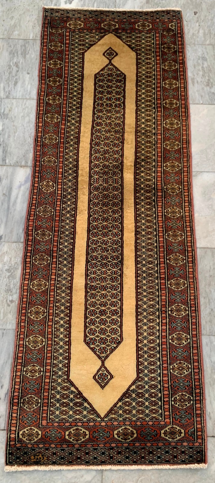 Vintage Afghan Runner,Kitchen Runner,Medallion Runner,Hand Knotted Runner,2×6 ft