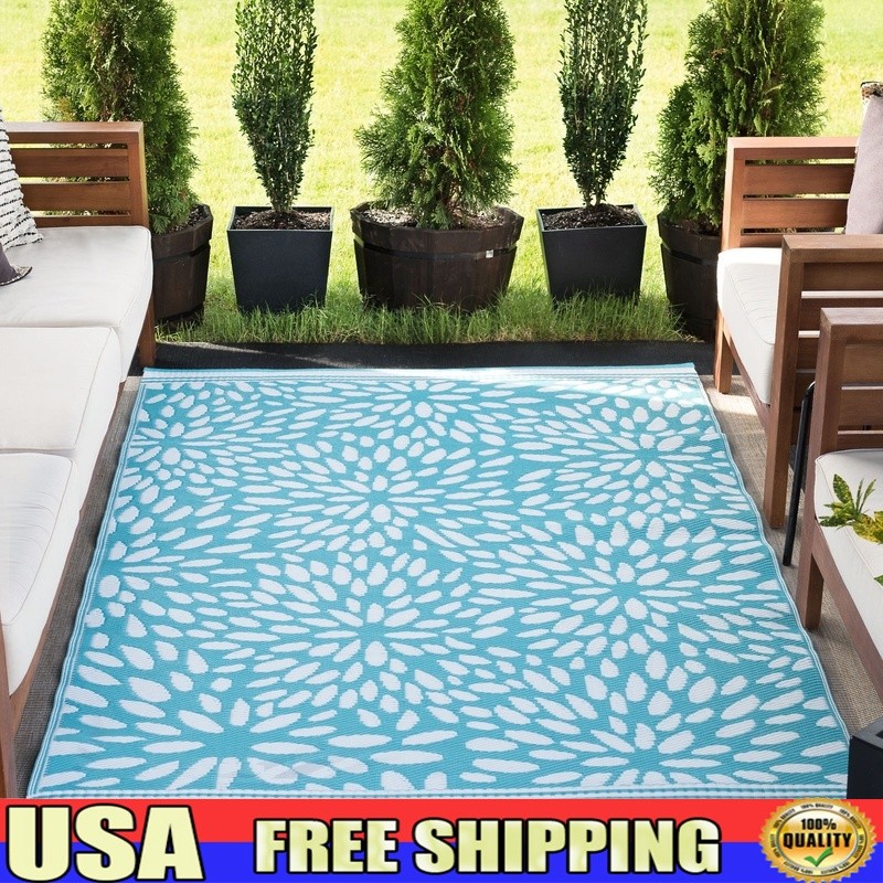 Waterproof Floral Area Rug Indoor Outdoor Easy to Clean Durable Kid Pet Friendly