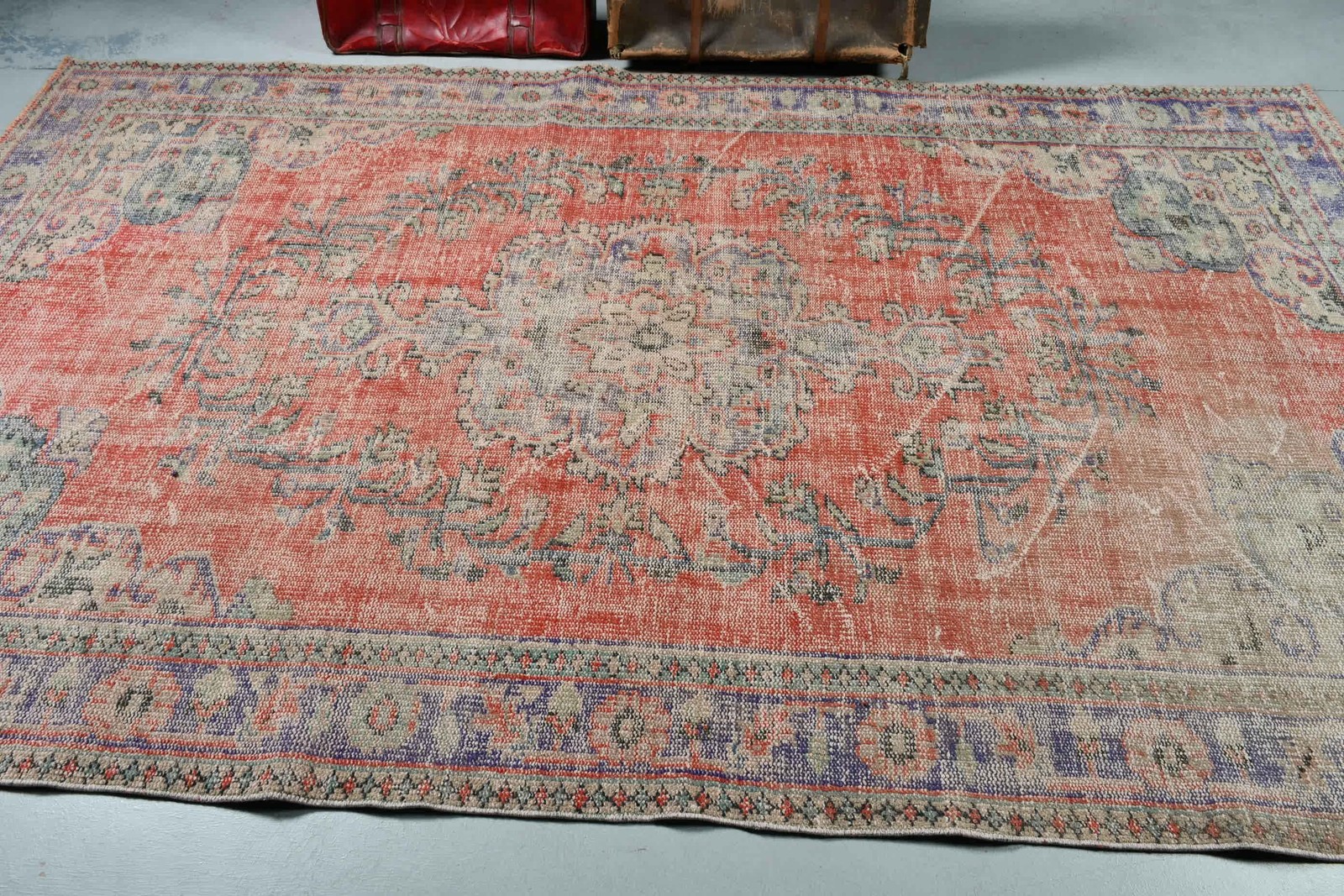 Turkish Rug 5,9×9,6 ft (179×292 cm), Red Oriental Vintage Rug