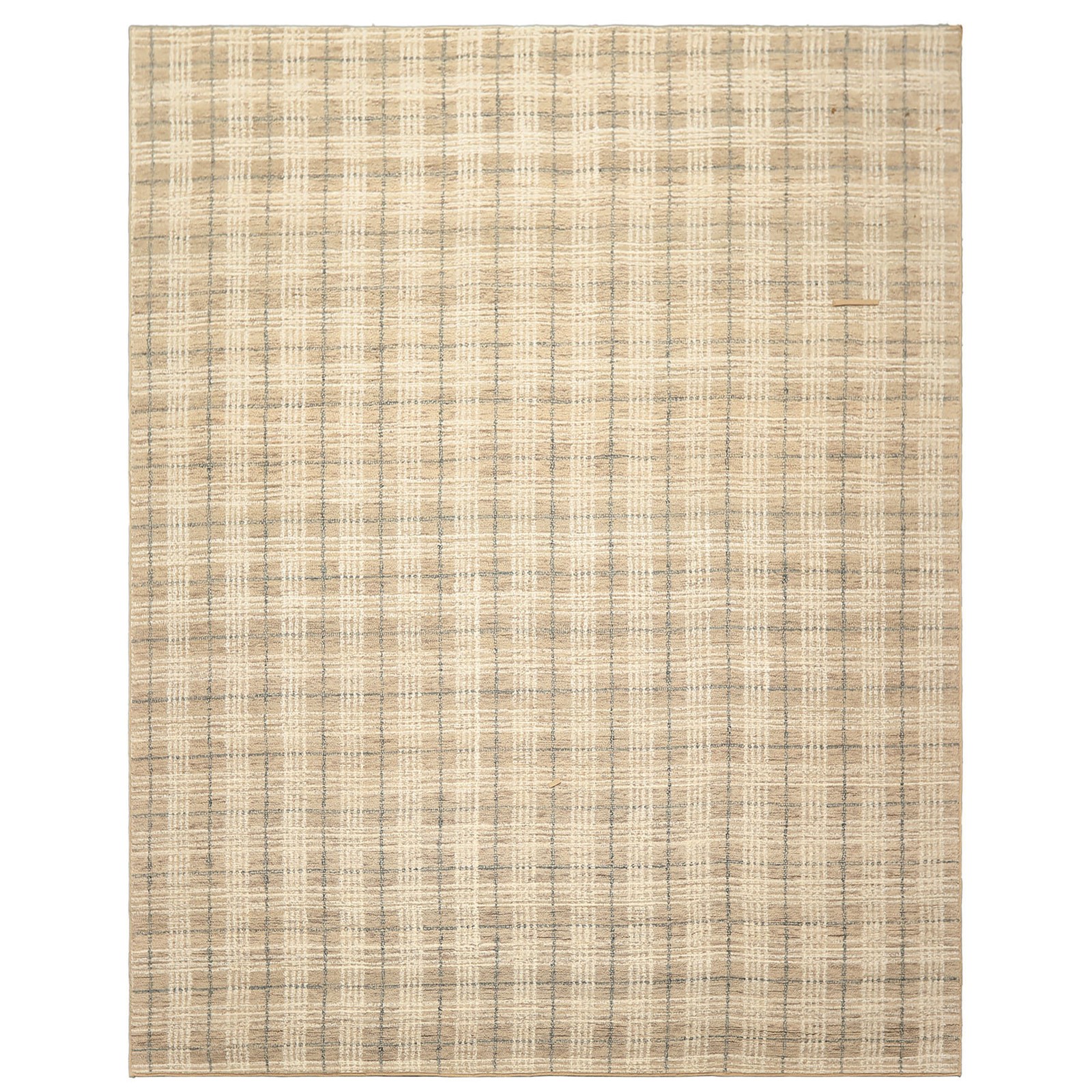Multi Sizes Hand Loomed Wool Taupe, Ivory Textured Handmade Rug