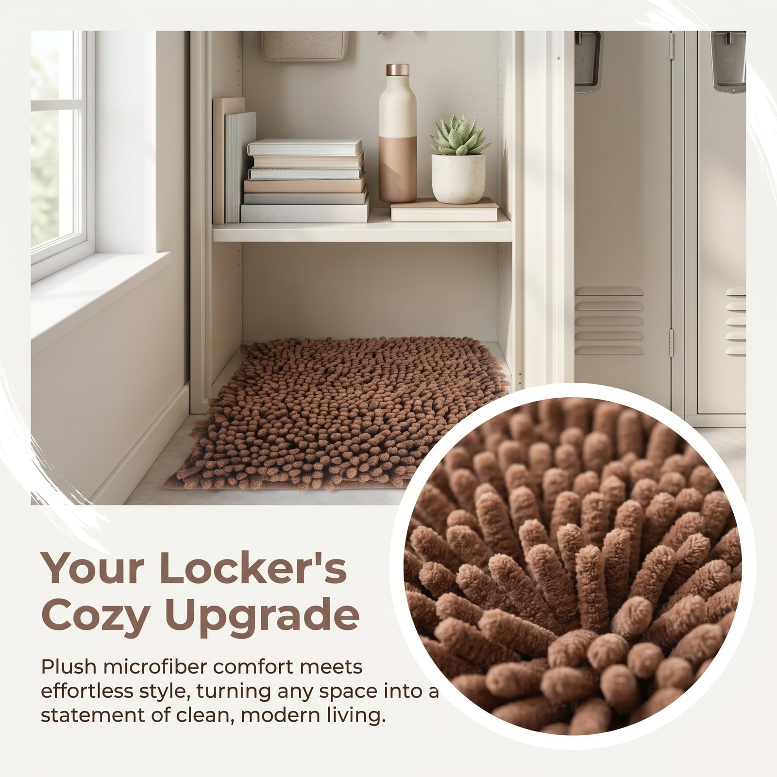 Locker Rug School Rugs Carpet Chenille 100% Microfiber Locker Carpet with Non…