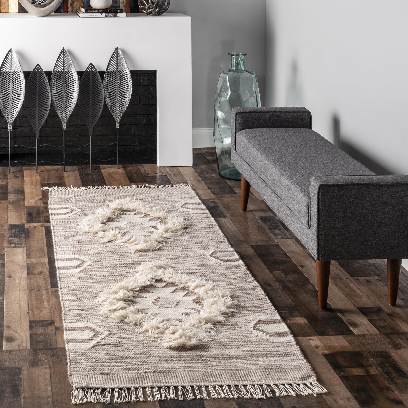 Nuloom Savannah Moroccan Tasseled Wool Runner Rug 2 6 X 8 Beige