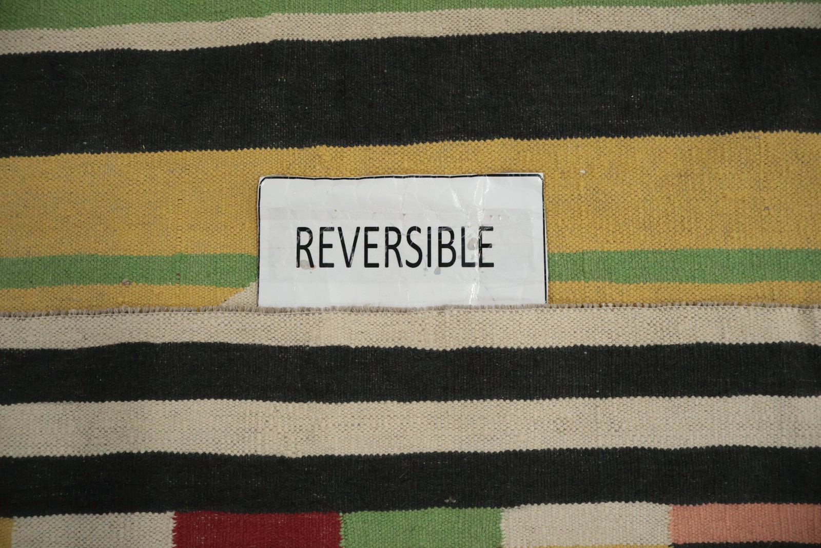 Handcrafted Kilim Area Rug 9×12 Ft Hand-Woven Carpet in Rich Layered Stripes