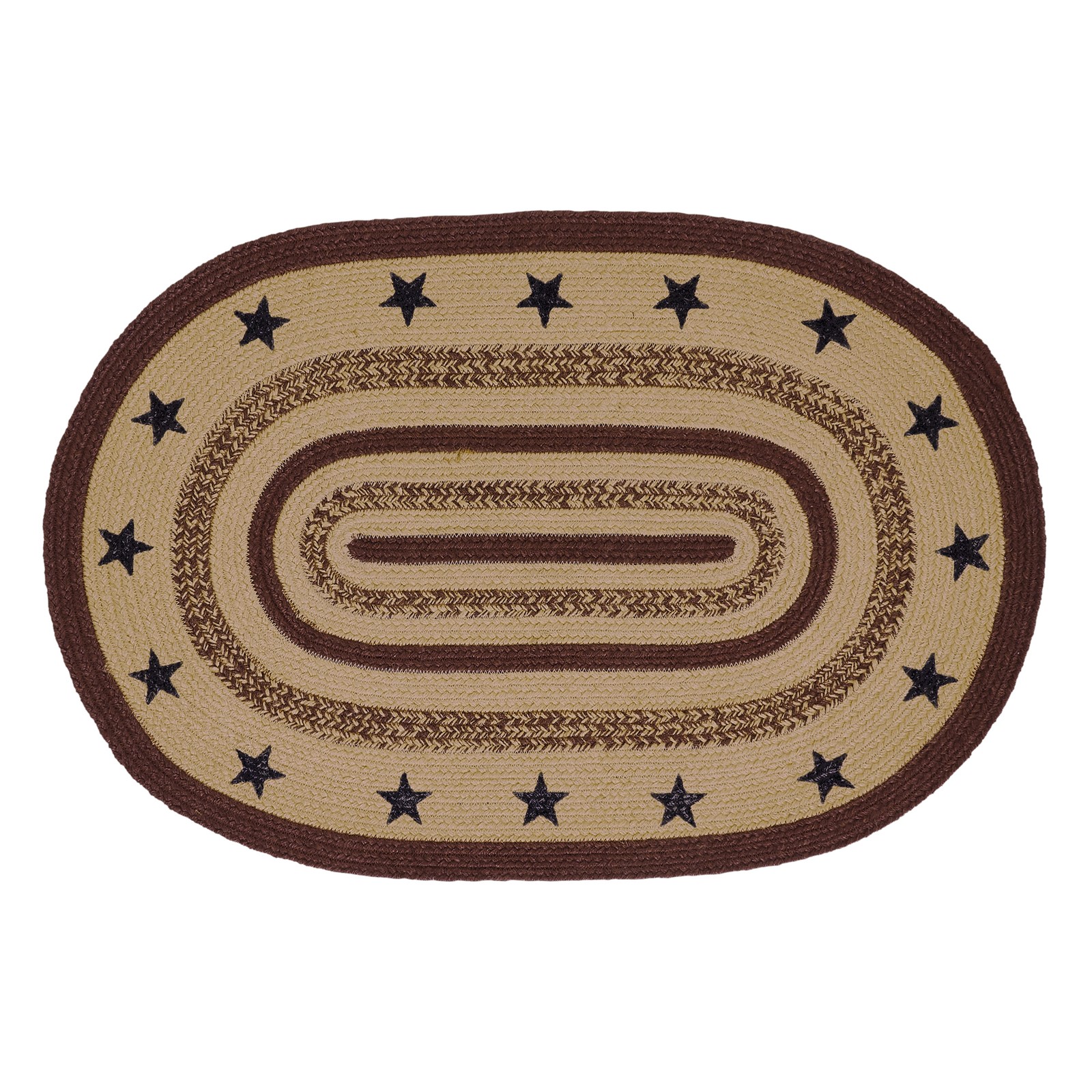 Accent Rug Potomac Jute Stars Country 24×36 Oval No Slip Floor Decor VHC Brands