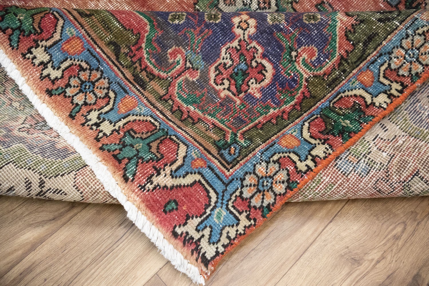 Semi-Antique Distressed Muted Colors Oriental Rug Extra Large Carpet 10×13 Ft