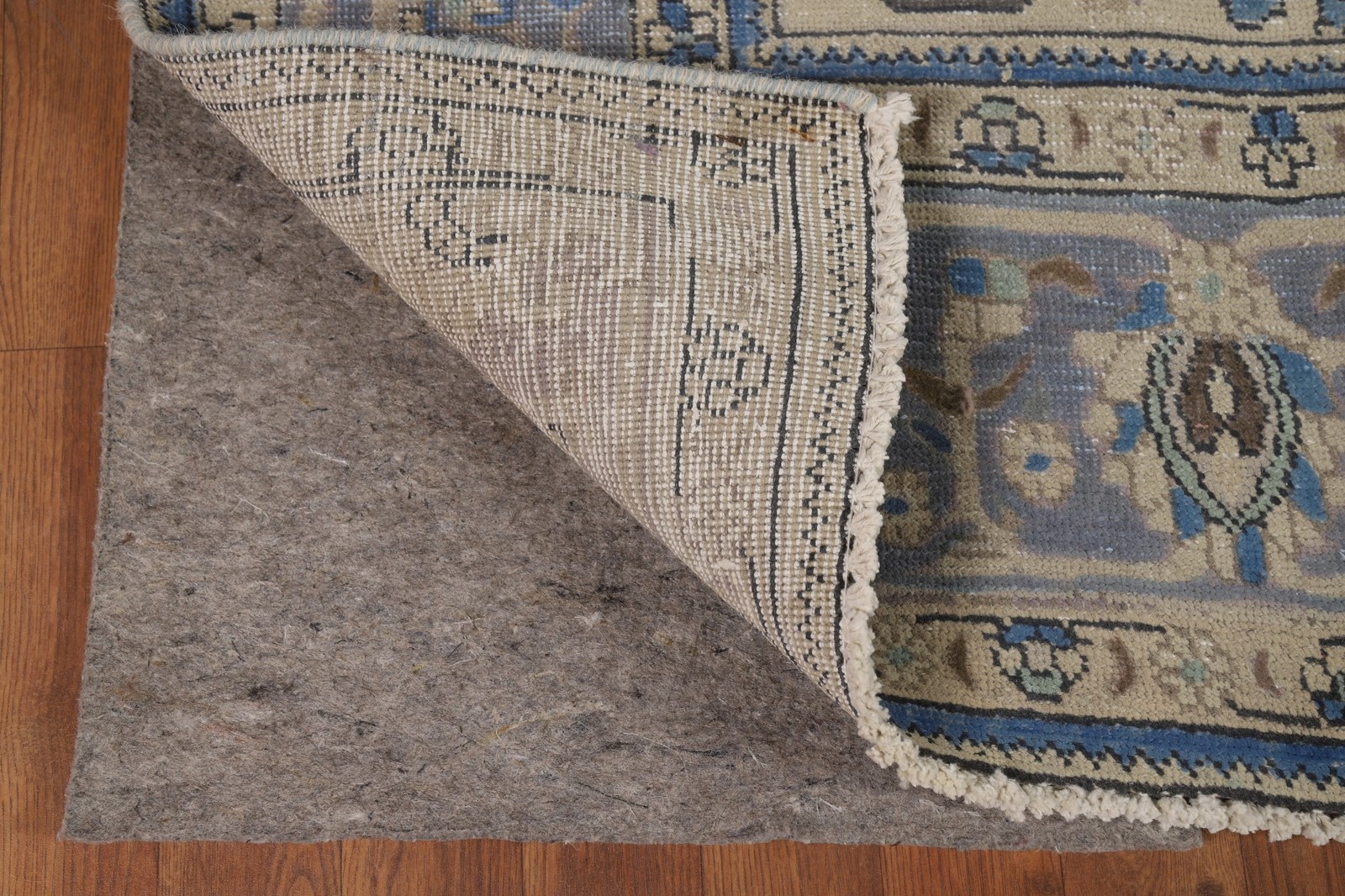 Blue Living Room Area Rug 7×10 Wool Handmade Over-Dyed Classic Vintage Carpet