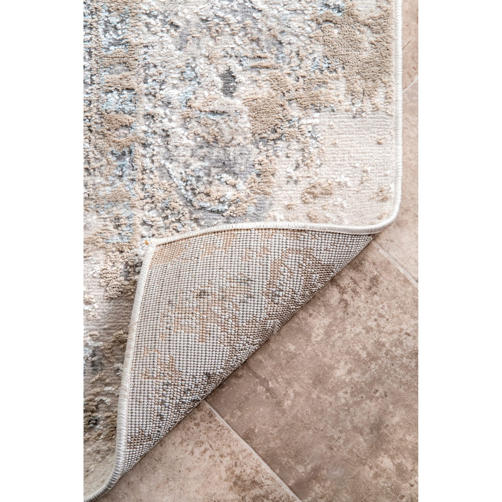 Nuloom Jodee Vintage Medallion Area Rug 4X6 Silver Cfdr04B-406