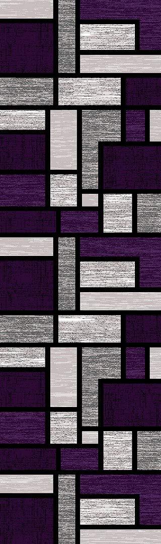 Premium Carved Modern Contemporary Abstract Rug 3995 Purple Grey 6’6”x6’6” R