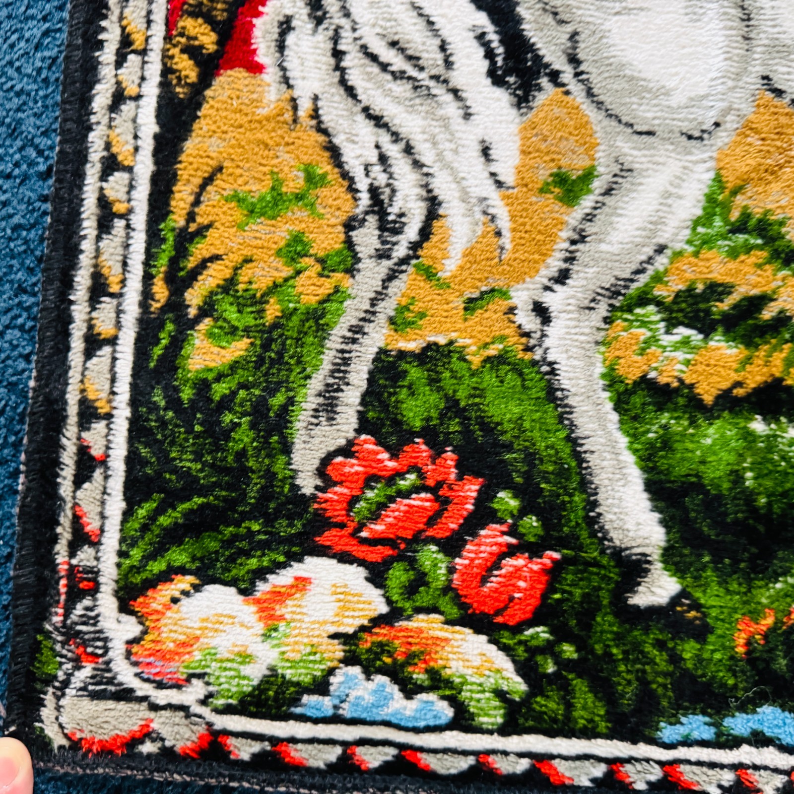 Brown Horse & White Unicorn Tapestry Wall Rug P&C Italy