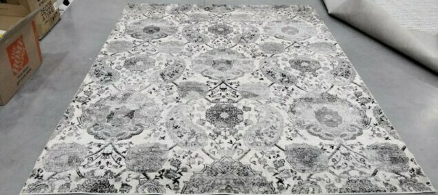 CREAM / SILVER 8′ X 10′ Stained Rug, Reduced Price 1172704846 MAD600D-8