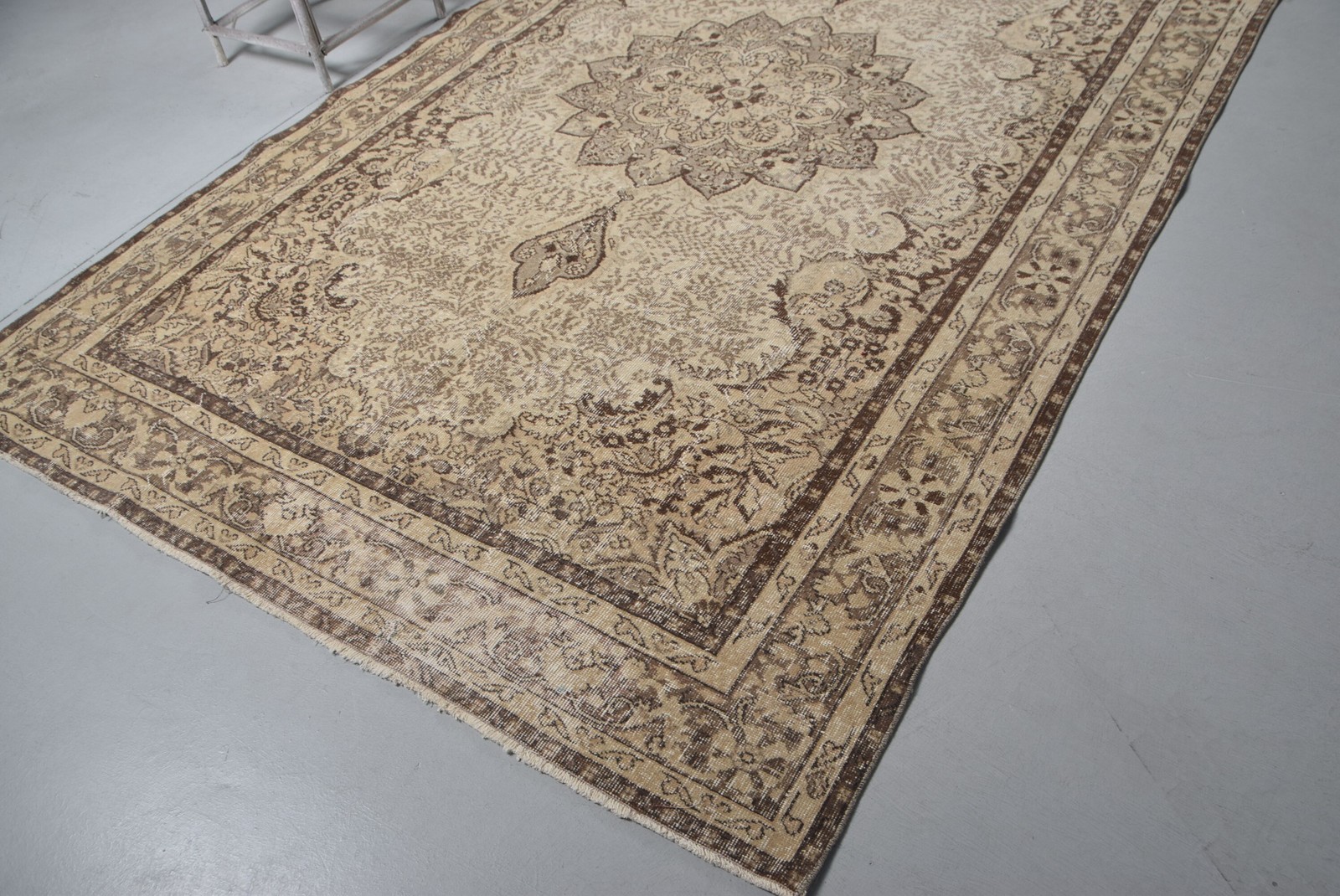 6,8×11 ft Vintage Rug, Rug Rug, Brown Ombré Rug Wool
