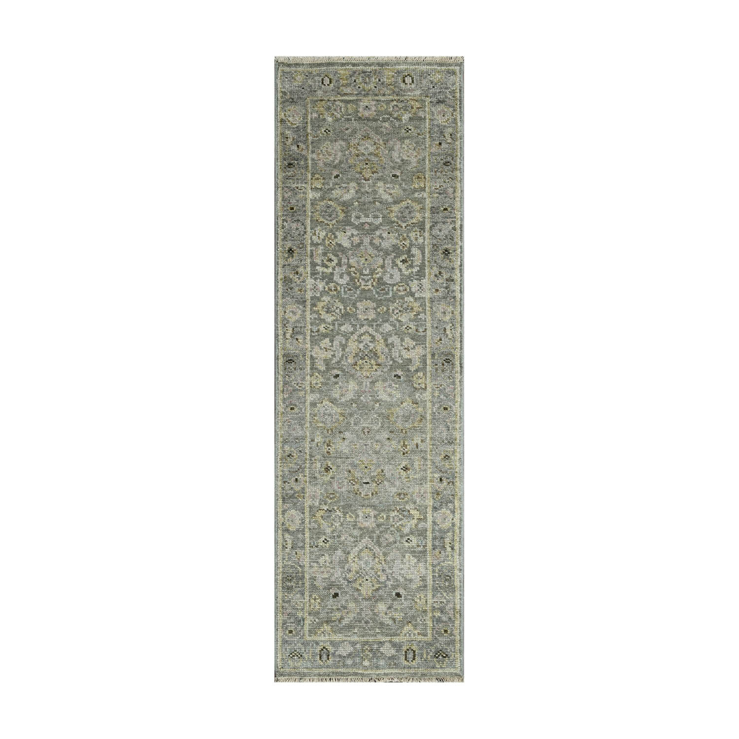 2′ 8”x8′ 2” Moss Hand Knotted Traditional Oushak Wool Area Rug