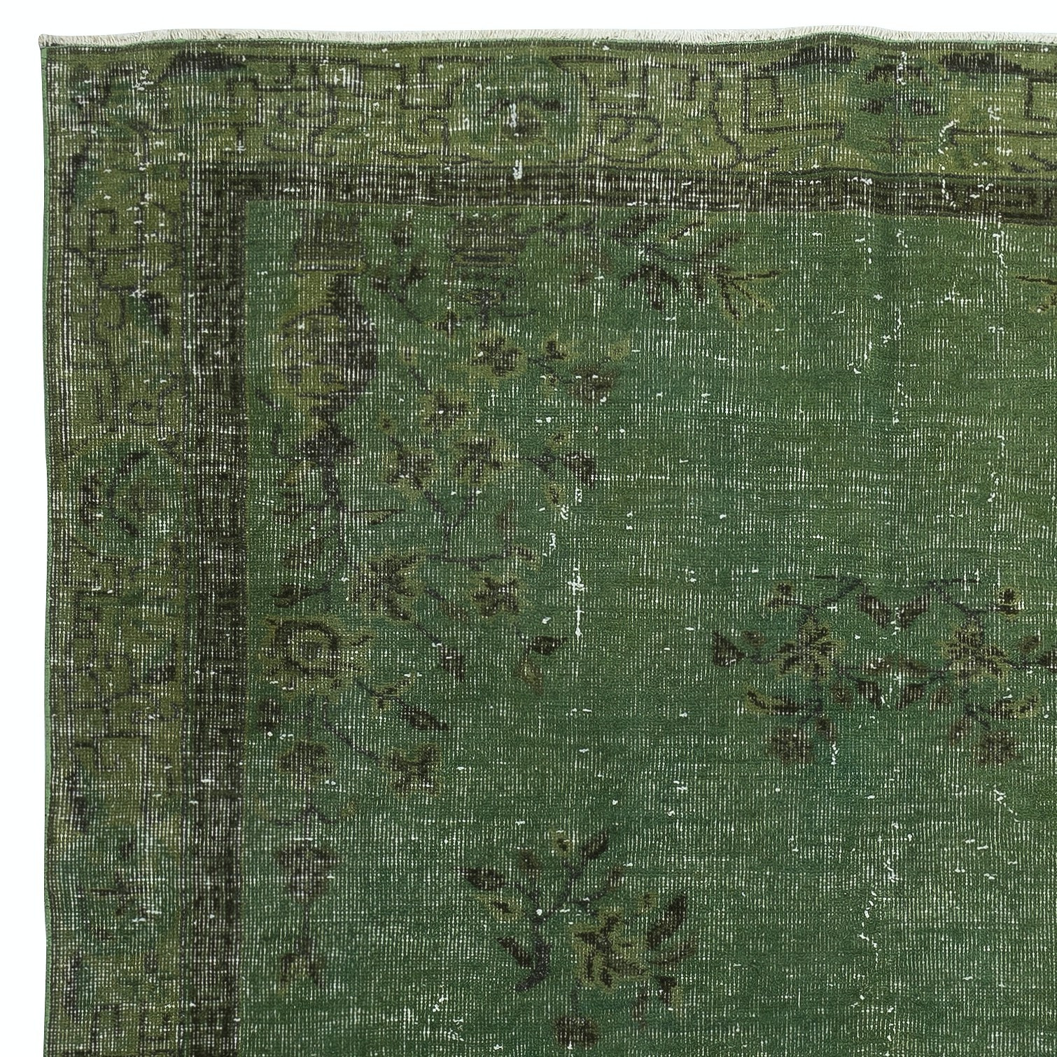 6×9.2 Ft Contemporary Handmade Turkish Wool Area Rug in Green