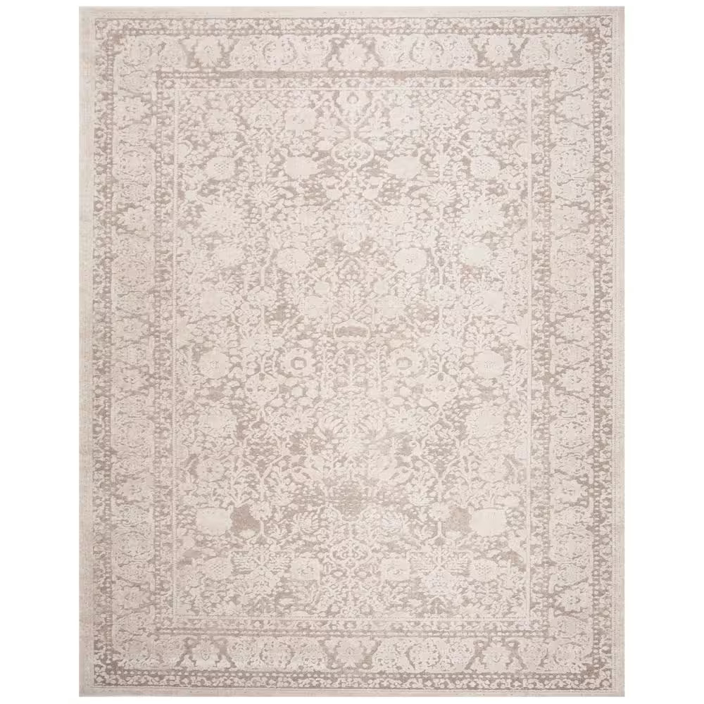 Reflection Beige/Cream 9 Ft. X 12 Ft. Border Distressed Area Rug