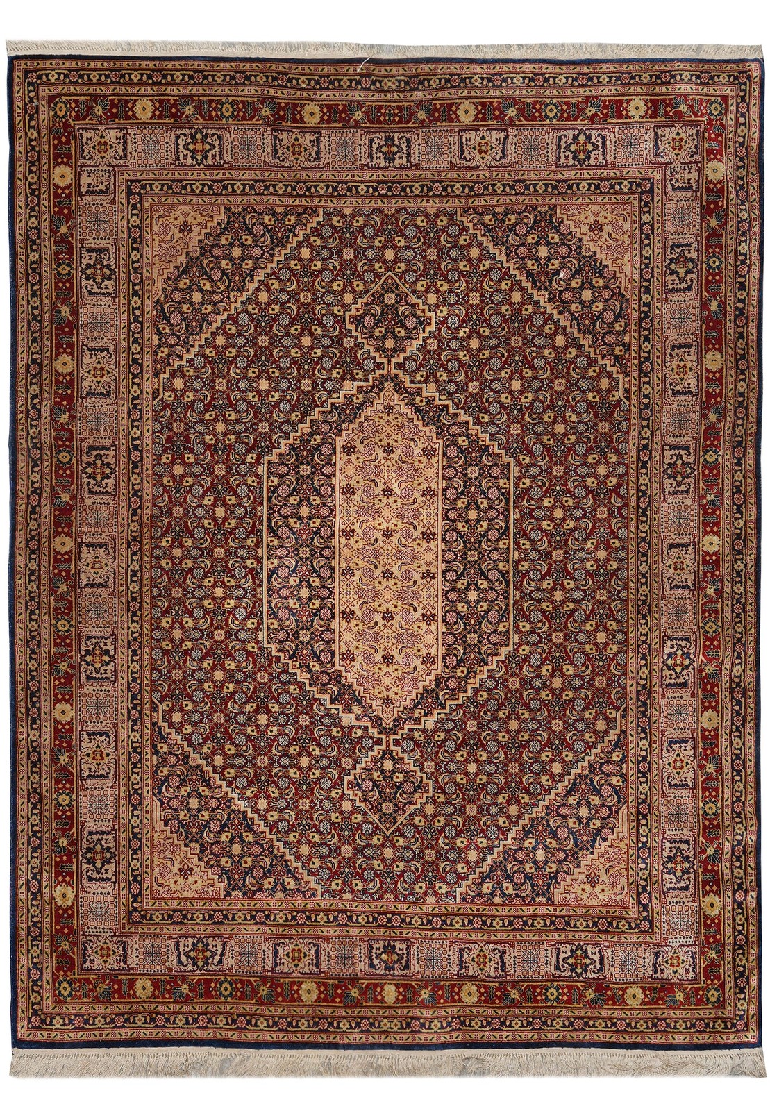 5 x 6 Wool and Silk Irran Perrsian Tabriiz Mahii Rug #F-3026
