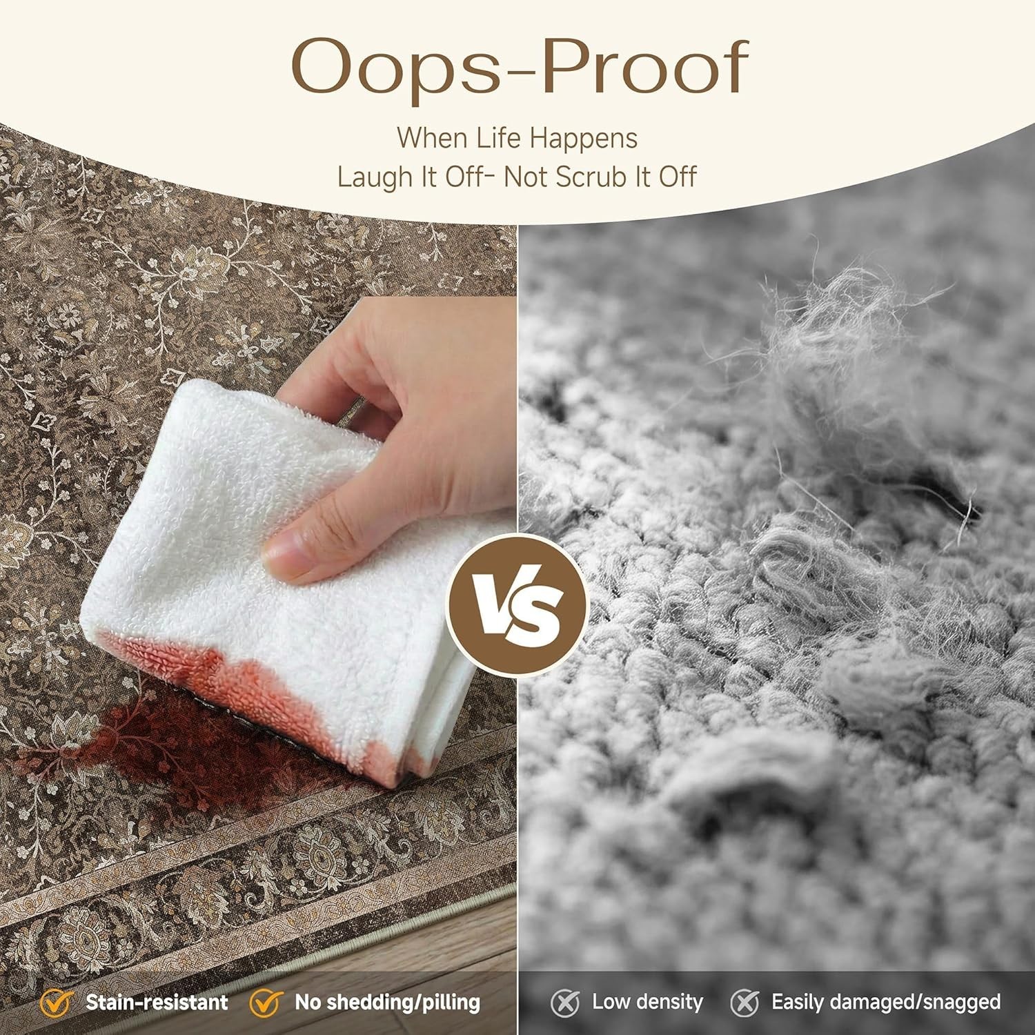 Brown 2×3 Washable Area Rugs Entryway | Living Room Rug,Vintage Rug,Bedroom,D…