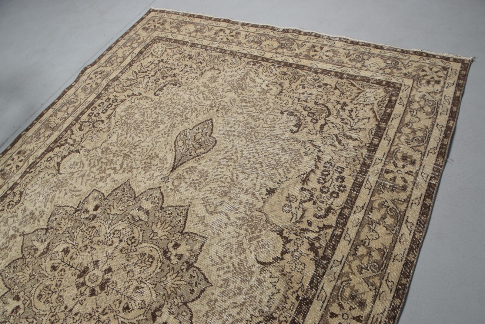 6,8×11 ft Vintage Rug, Rug Rug, Brown Ombré Rug Wool