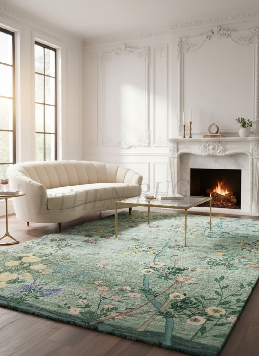 Handmade Rug | Retro Wool Rug | Wool Rugs | Living Room Rug | Tufted A485