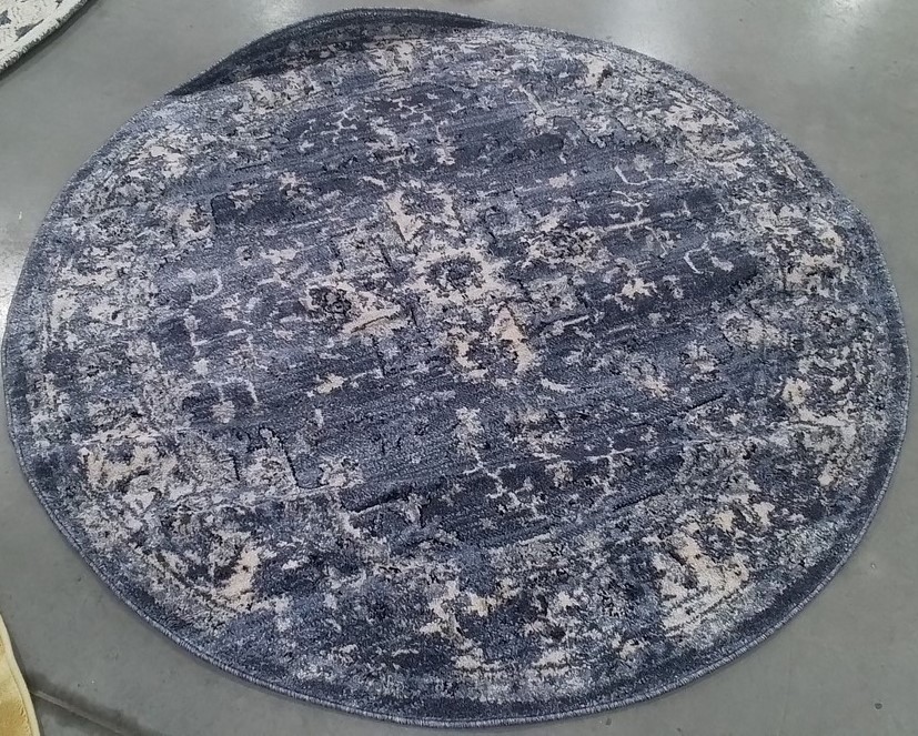 NAVY / CREME 5′-0″ x 5′-0″ Flaw in Rug, Reduced Price 1172806314 CHL411N-5R