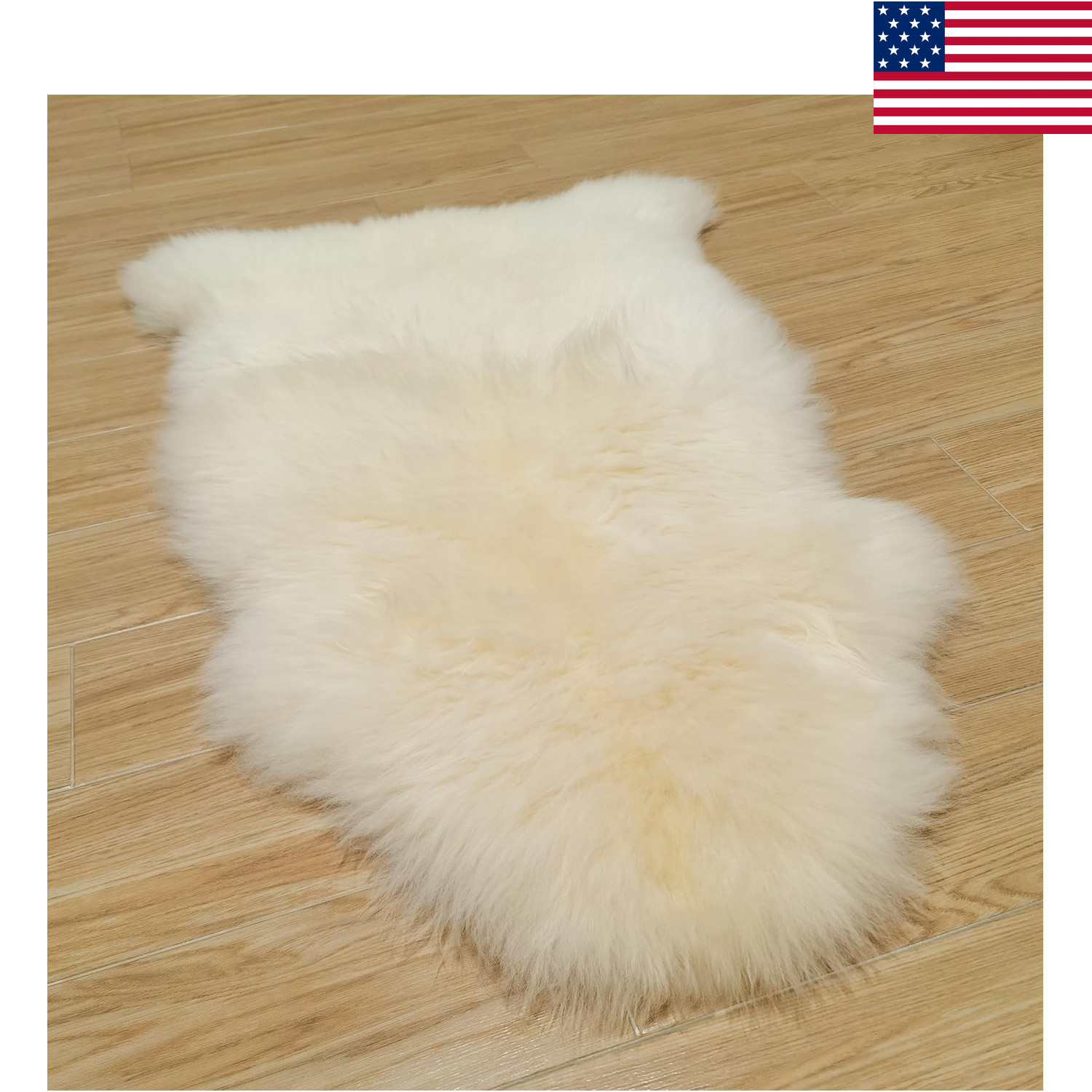Sheepskin Rug 2×3 ft Genuine Australian Lambskin Natural White Single Pelt Soft