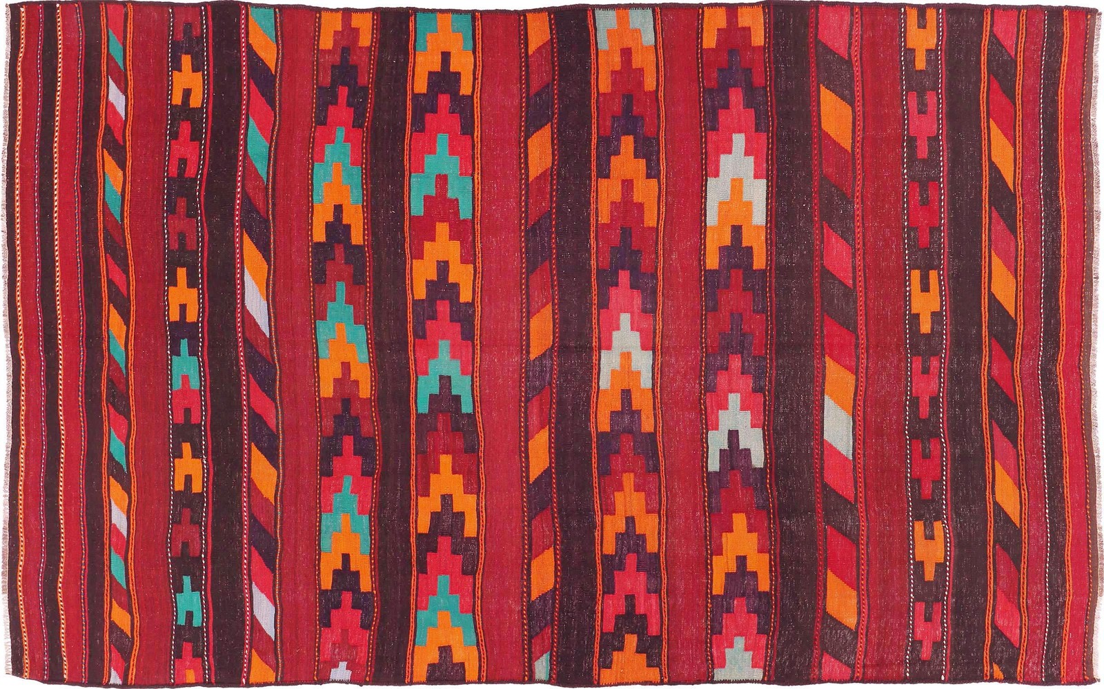 Afghan Kelim Soumakh Ghalmuri Carpet 170X270 Handwoven Red Stripes