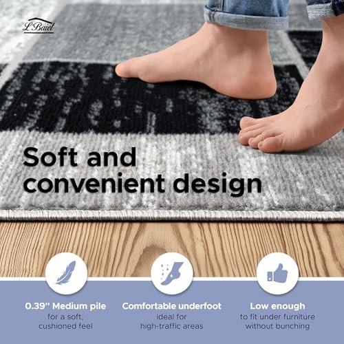 L’Baiet Verena Geometric Area Rug 8×10 Black Grey