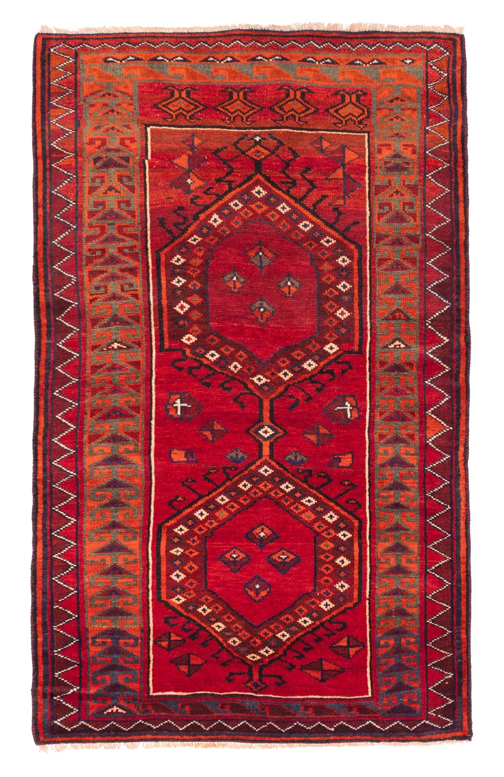Vintage Hand-Knotted Area Rug 4’3″ x 7’2″ Traditional Wool Carpet