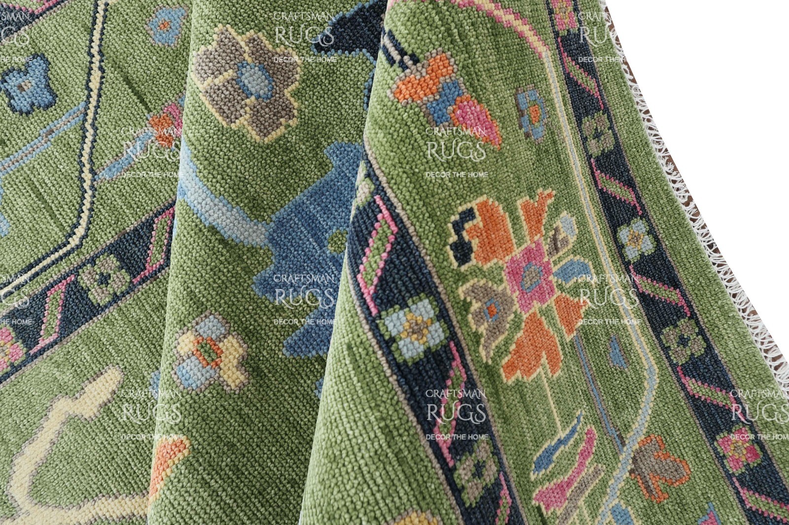 Green Oushak Hand Knotted 4×6, 5×8, 6×9, 8×10, 9×12, 10×14, 12×15 Wool Area Rug