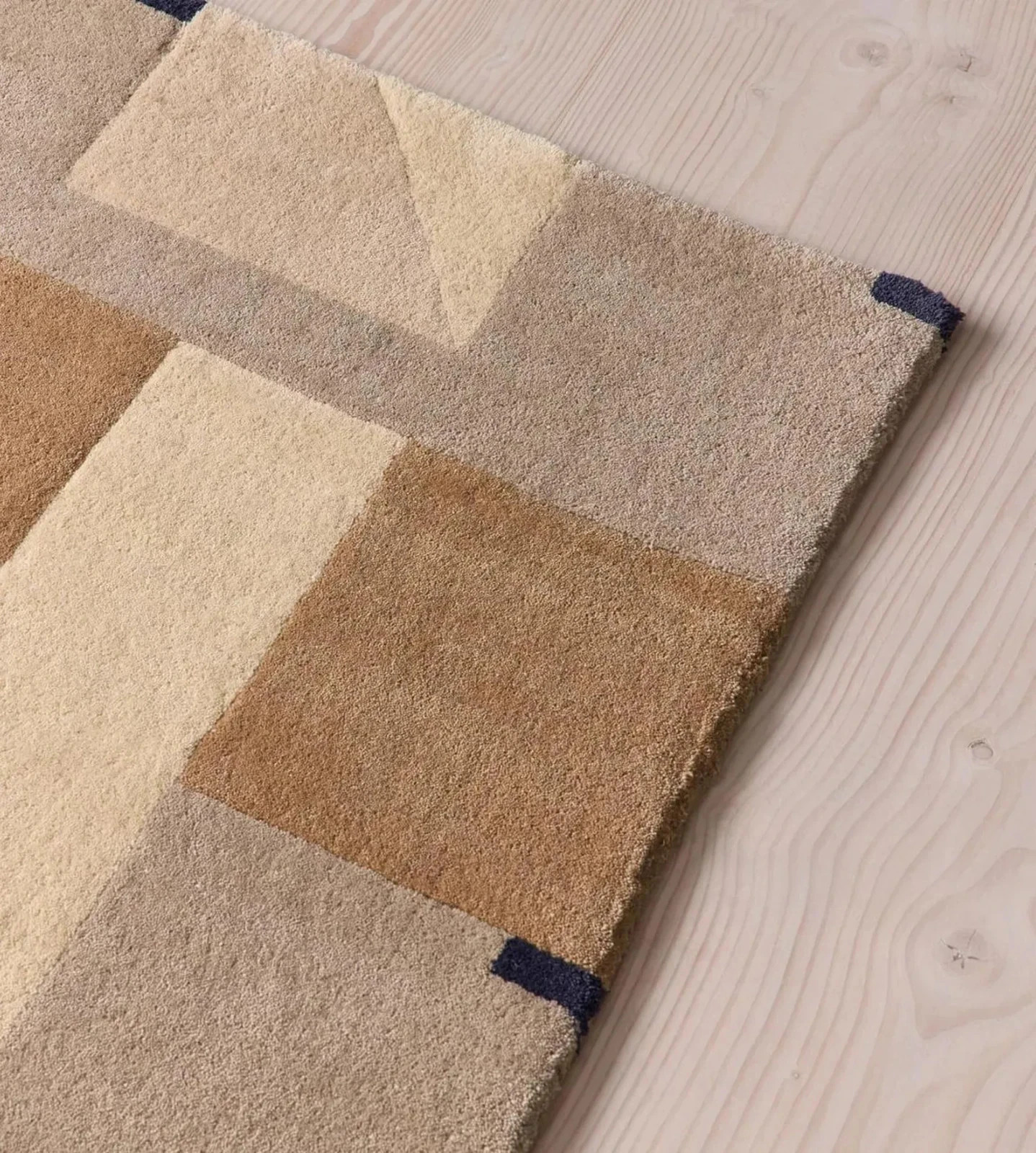 Handmade Wool Area Rug | Contemporary Beige Brown Geometric Carpet 8×10 ft