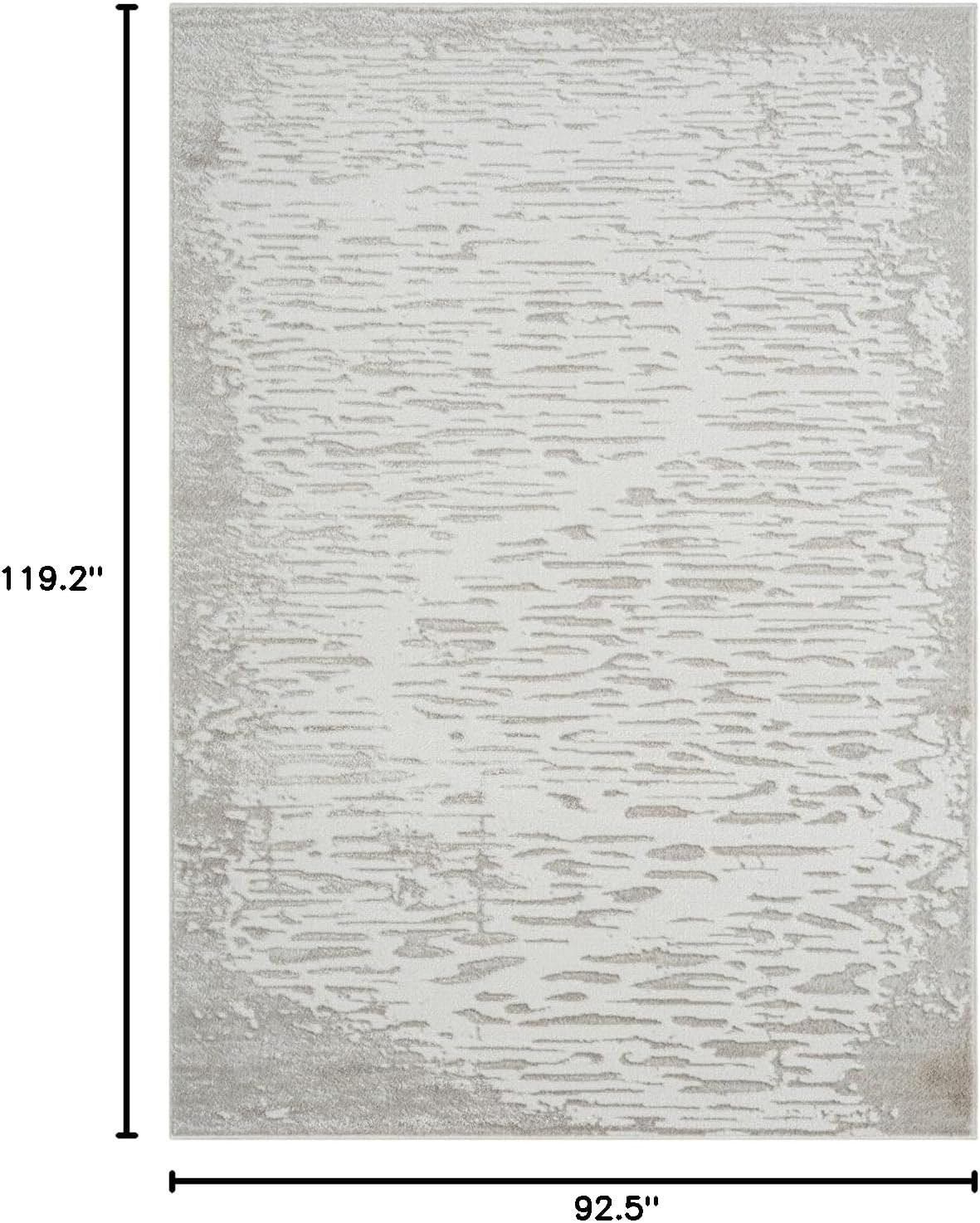 Elegant Cream Metallic Textured Area Rug – 8′ x 10′ Size