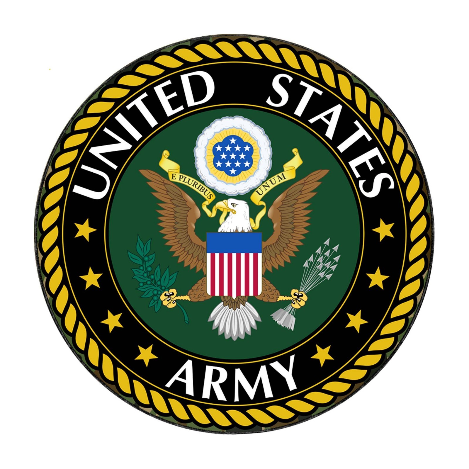 Army Rug, US Army Decor, Military Round Carpet, Patriotic Rug, United States