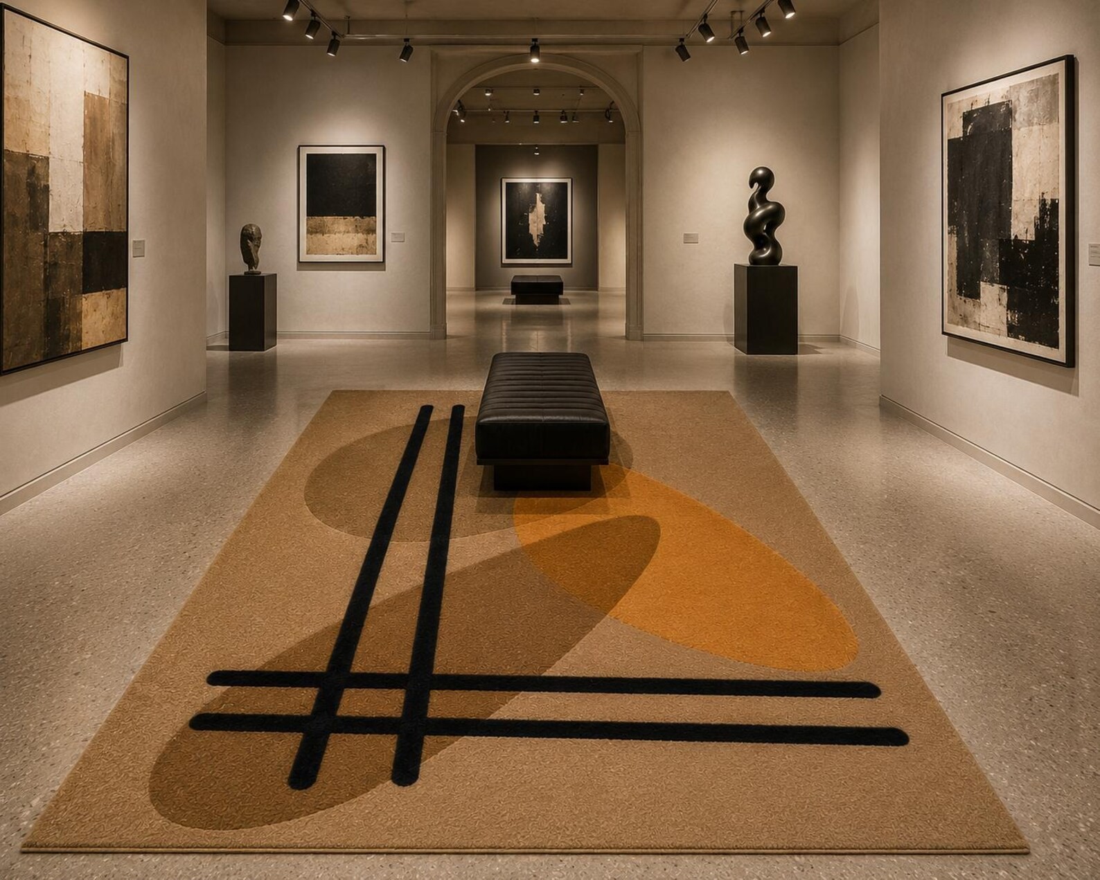 Modern Abstract Hand Tufted Wool Rug, Geometric Area Rug, 100% New Zealand Wool