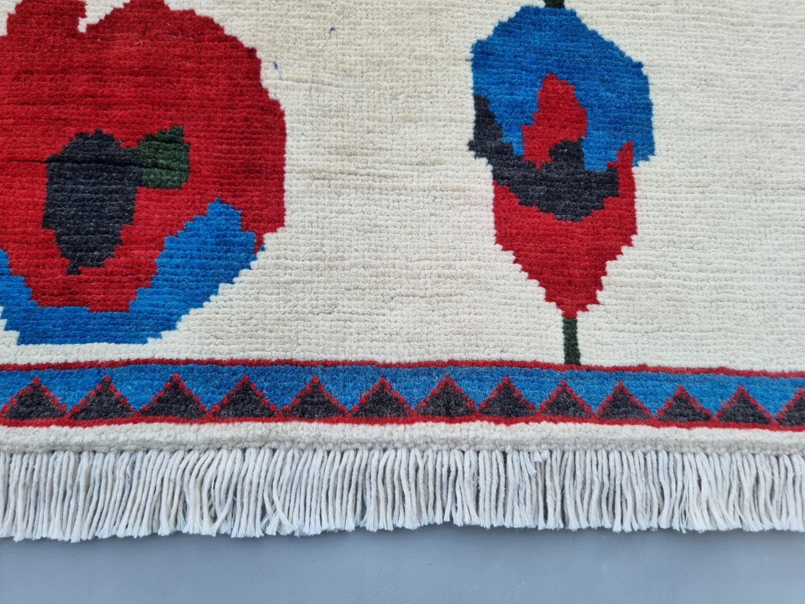 Handmade Afghan War Tribal Opium Wall Hanging Wool Rug 120 x 80 cm