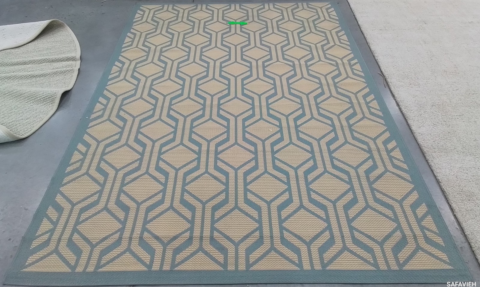 BEIGE / AQUA 6′-7″ x 9′-6″ Spot on Rug, Reduced Price 1172774597 CY6114-213-6