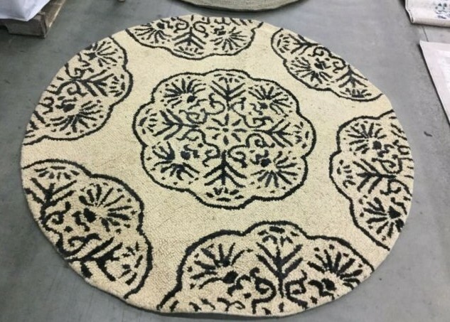 IVORY / CHARCOAL 5′ X 5′ Round Flaw in Rug, Reduced Price 1172639109 BEL711D-5R
