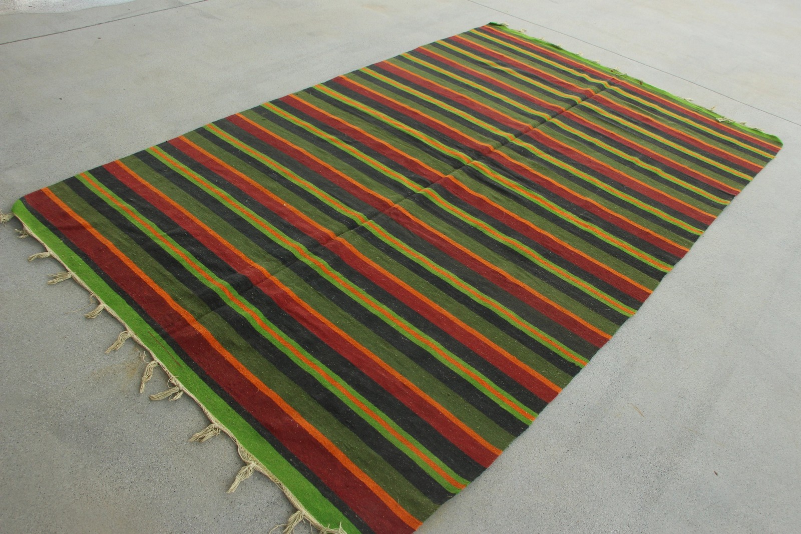 5,8×9,2 ft Vintage Turkish Rug, Large Rug, Green Red Oriental Wool Rug