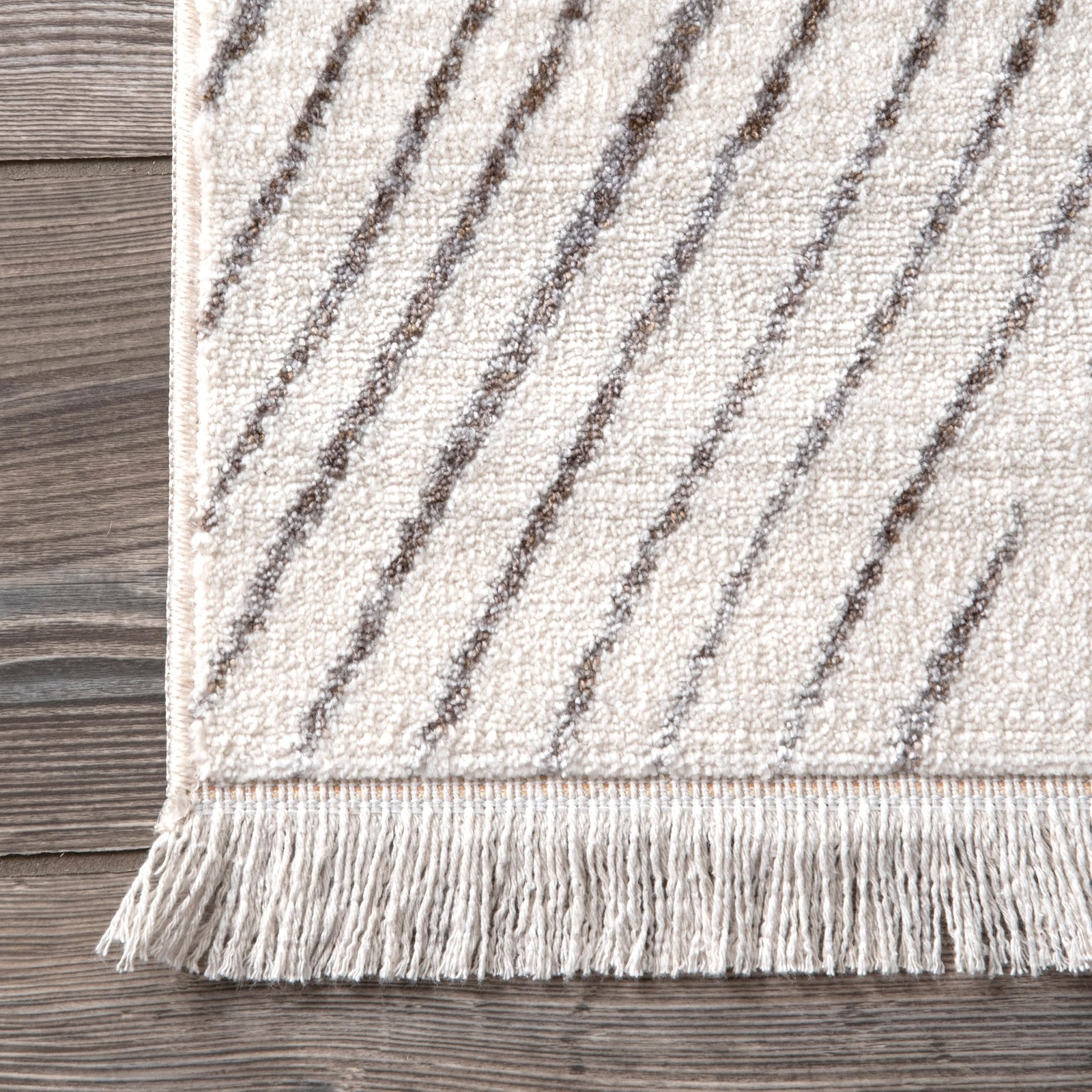 Nuloom Fringed Performance Jazlyn Beige/Ivory 4 X 6 Abstract Soft And Cozy High