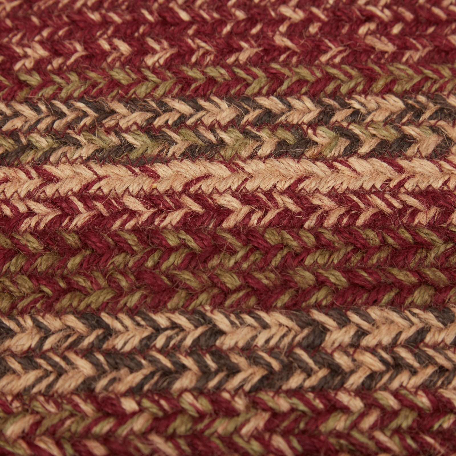 Cider Mill JUTE Oval 20×30 RUG Country Primitive Burgundy Natural Olive W/ Pad