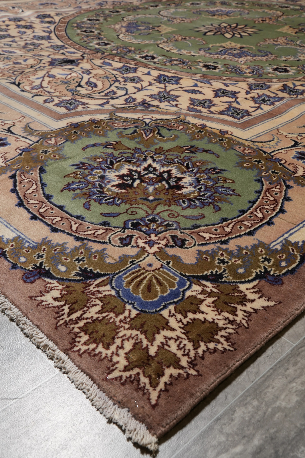 9.9 x 13.6 Unusual French Aubusson Perrsian Kashaan Rug Irran #S10-3353