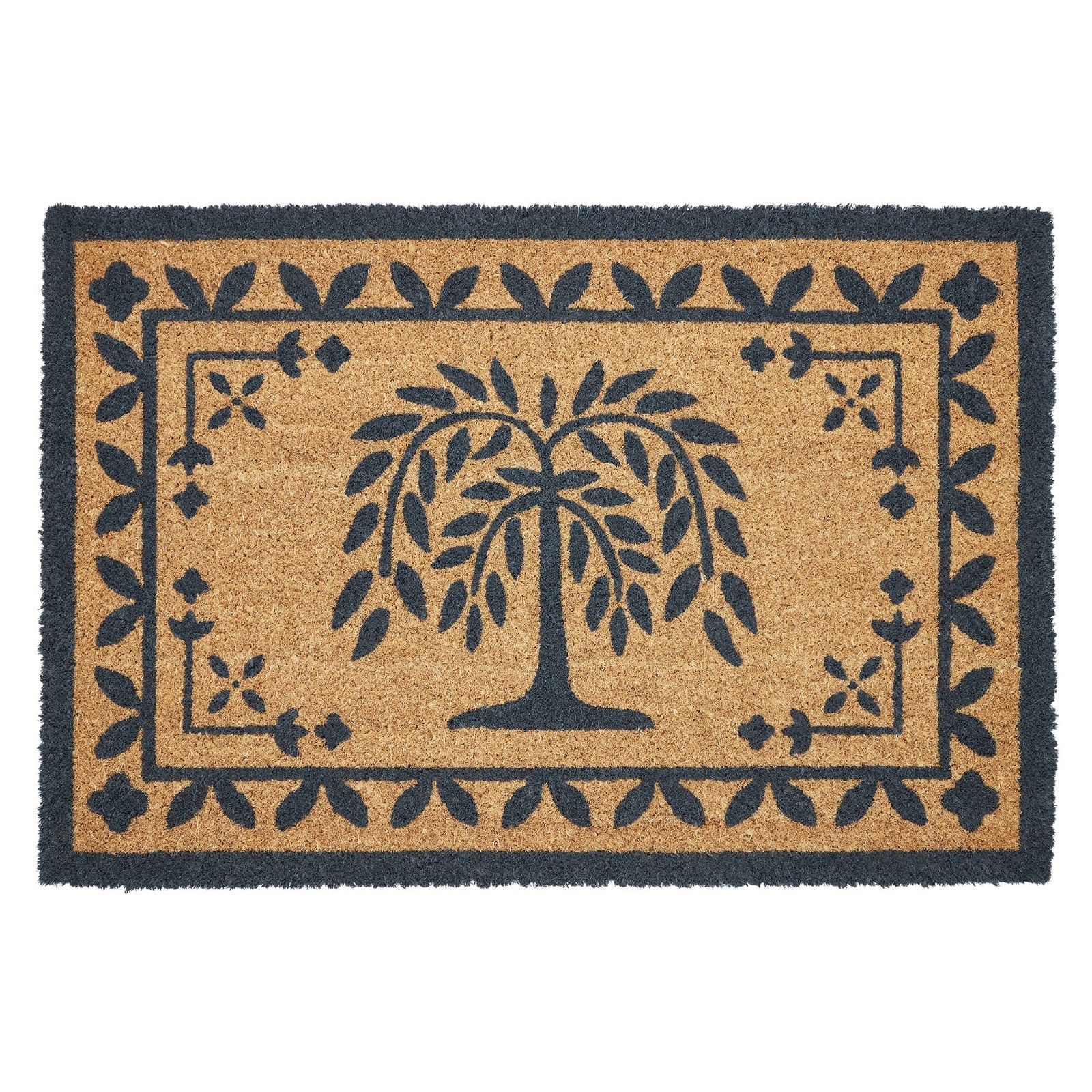 New Primitive BLACK WILLOW TREE OUTDOOR RUG Porch Mat 20″ x 30″