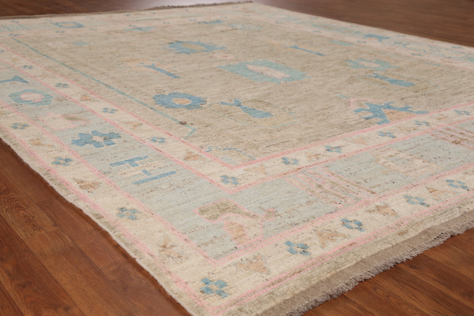 Earth-tone Color Vegetable Dye Traditional Oushak Turkish Rug Handmade 8×10 ft