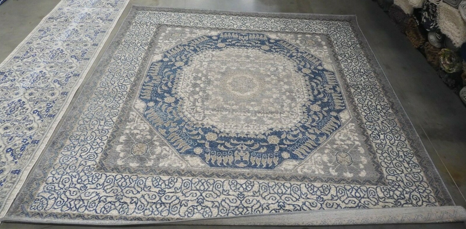 BLUE 6′-7″ X 6′-7″ Square Back Stain Rug, Reduced Price 1172626422 SOF365A-7SQ