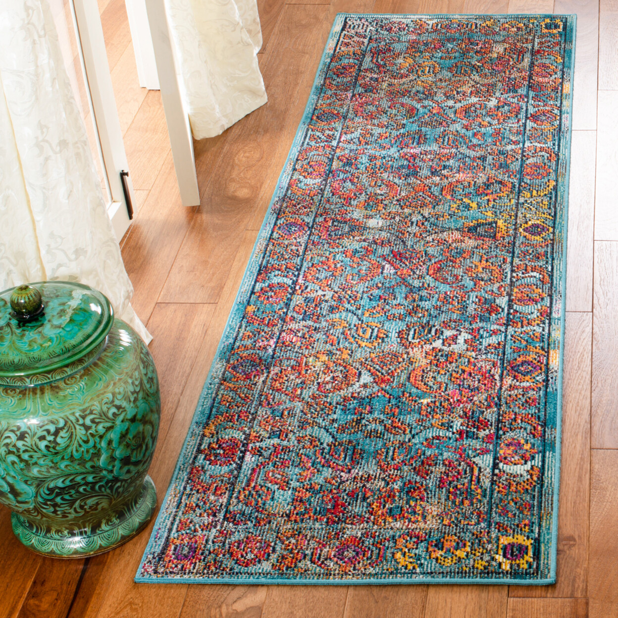 SAFAVIEH Crystal CRS515A Light Blue / Orange Rug