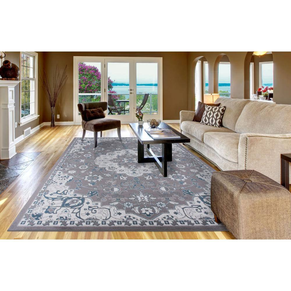 Madison Collection Royal Medallion Gray 3 Ft. X 4 Ft. Area Rug NEW