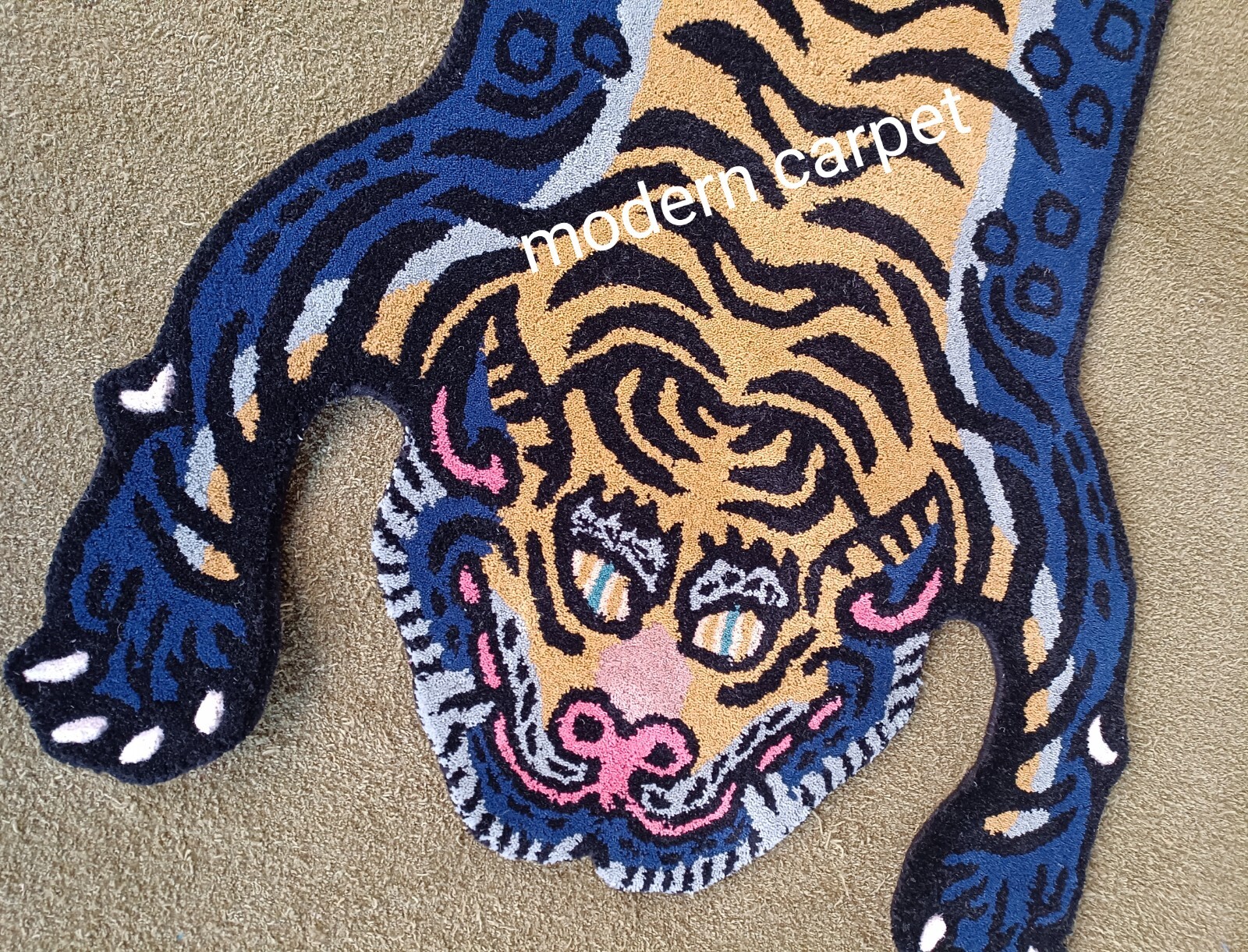 Tibetan Tiger Rugs 3×5 Feet Handmade 100% Woolen Hand Tufted For Home Decoration