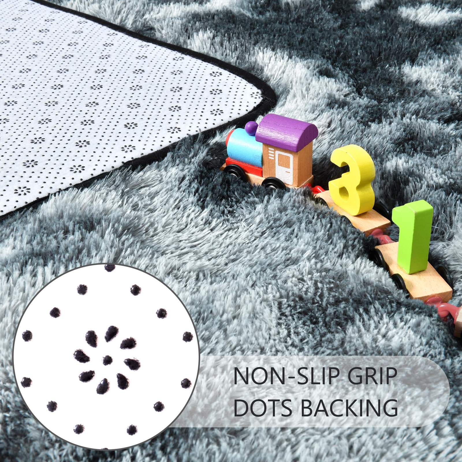 Noahas 6×9 Tie-dyed Black Grey Area Rug