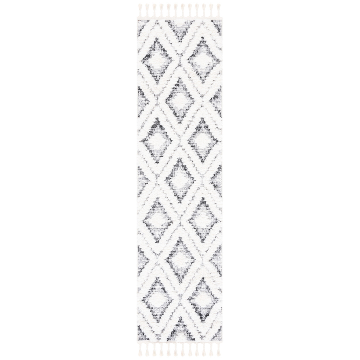 SAFAVIEH Moroccan Tassel Shag MTS610A Ivory / Grey Rug