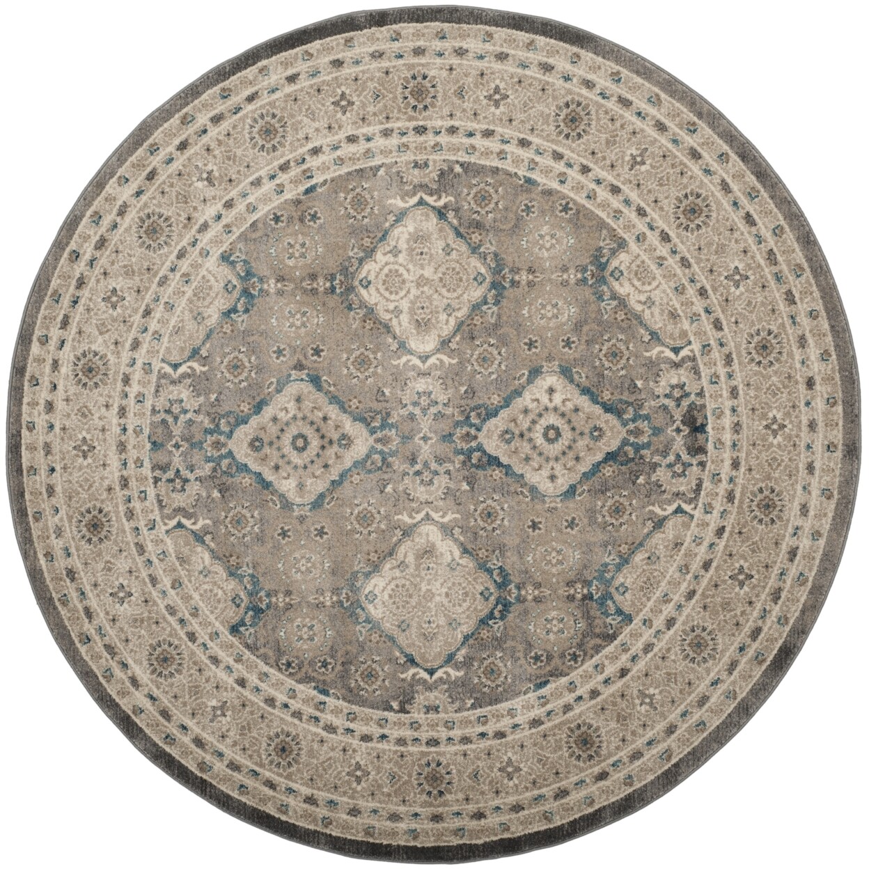 SAFAVIEH Sofia Collection SOF366B Light Grey / Beige Rug