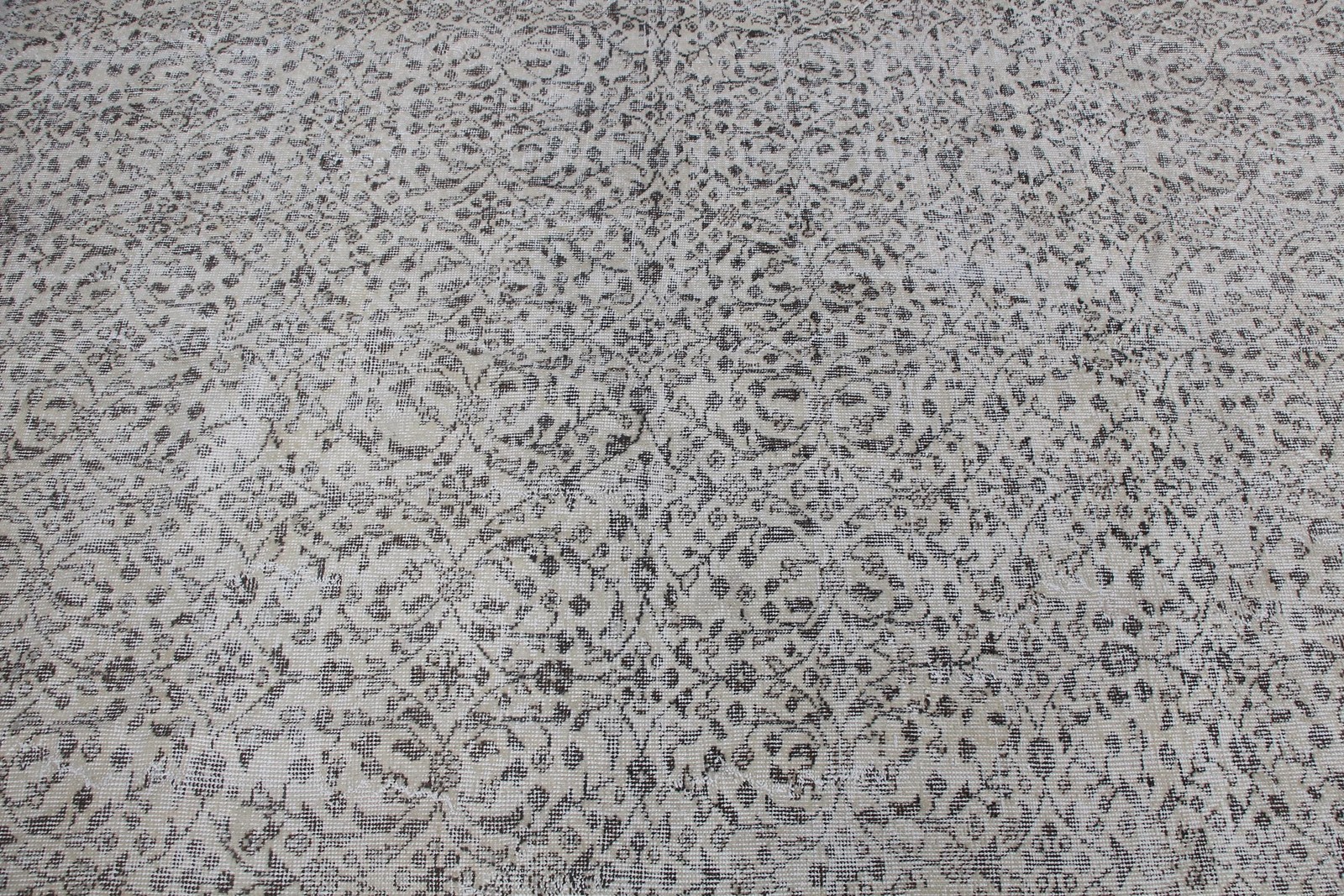 Turkish Rug, Large 6,4×10,4 ft Vintage Rug, Gray Brown Handmade Wool Rug